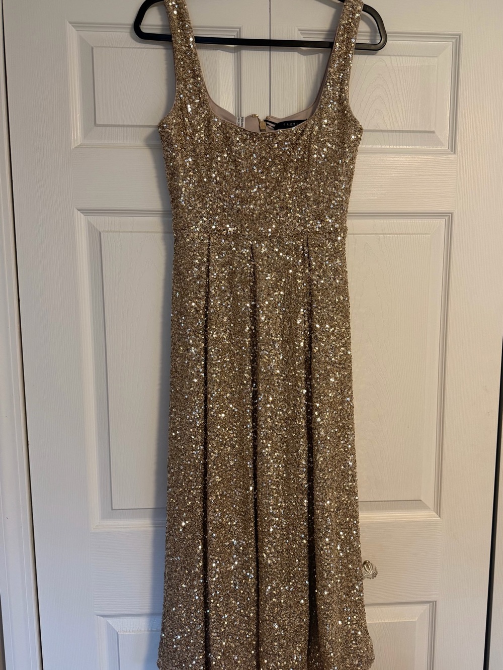 Club L London Gold Sequin Midi Dress